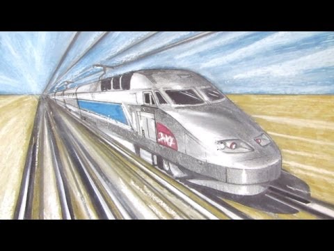 480x360 How To Draw A Train In Point Perspective - Bullet Train Drawing