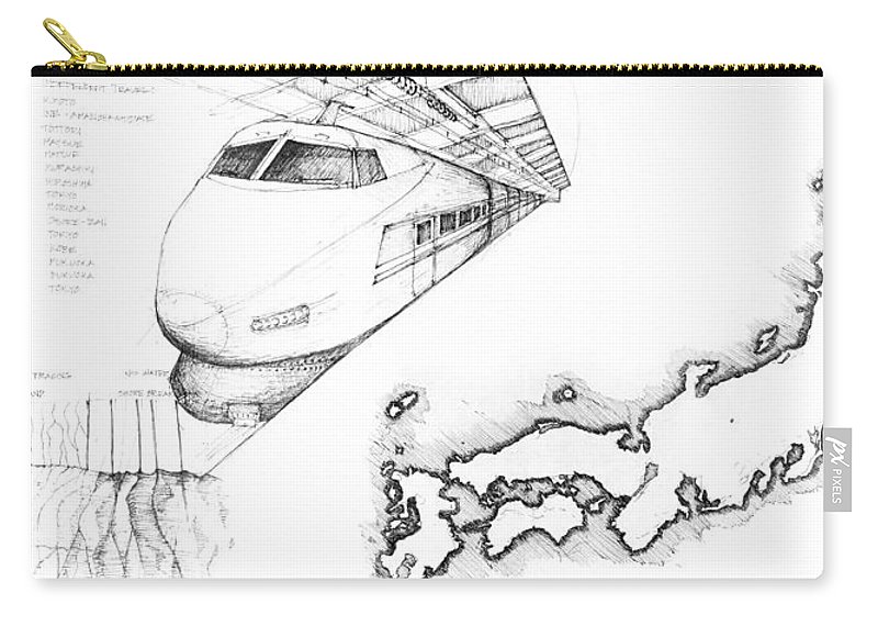 800x570 Map Of Country With Bullet Train Carry All Pouch - Bullet Train Drawing