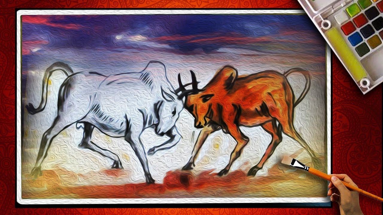 1280x720 how to draw a cow bull fighting draw cow fighting speed - Bullfighting Drawing