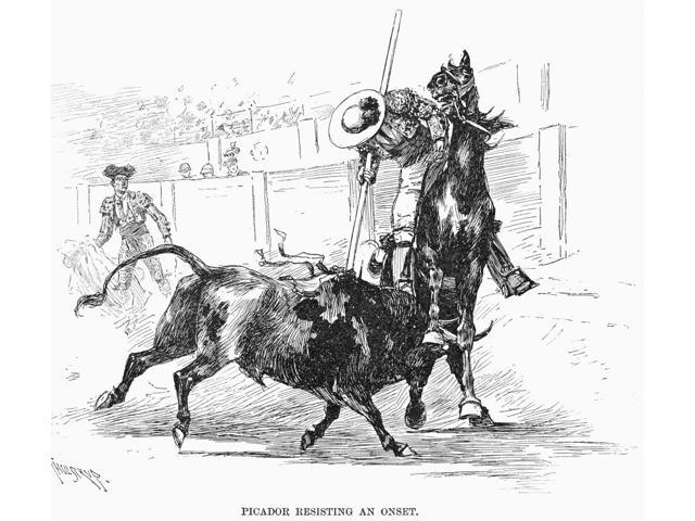 640x480 spain bullfighting npicador resisting an onset at madrid - Bullfighting Drawing