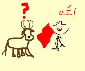 300x250 confused bull - Bullfighting Drawing