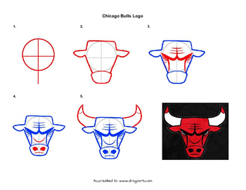 350x271 chicago bulls logo drawing - Bulls Logo Drawing
