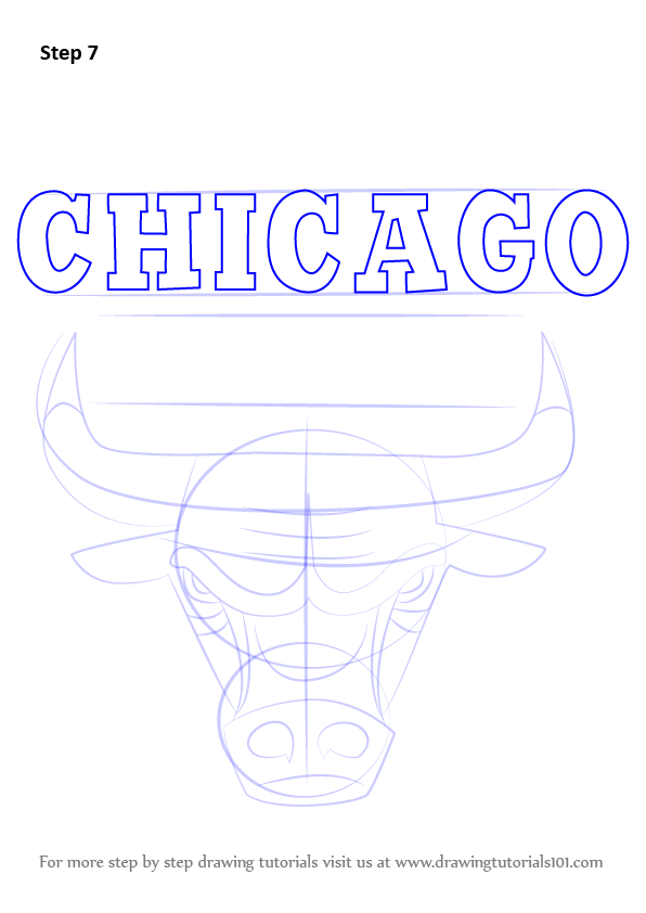 596x842 learn how to draw chicago bulls logo - Bulls Logo Drawing