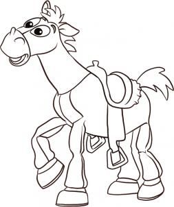 253x302 bullseye toy story drawing toy story, toy story coloring pages - Bullseye Drawing