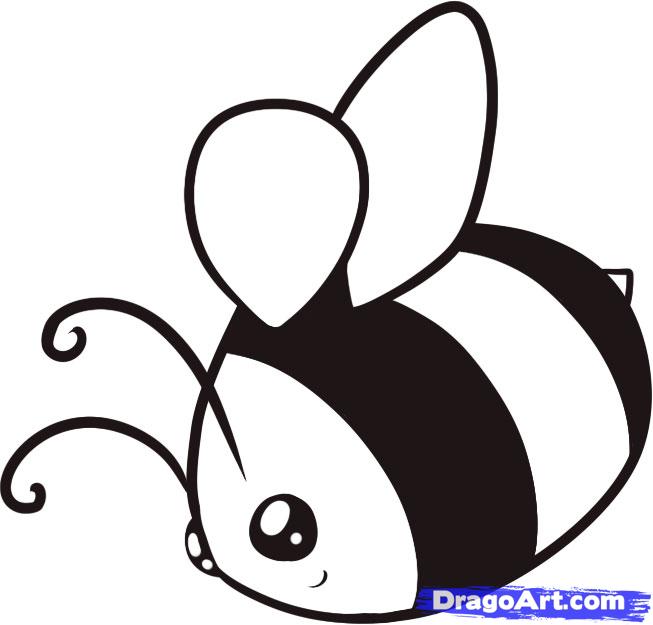653x625 How To Draw A Bumblebee, Step - Bumble Bee Drawing