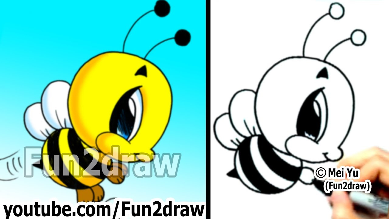1280x720 bumble bee drawing cartoon and how to draw cartoon characters - Bumble Bee Drawing Cartoon
