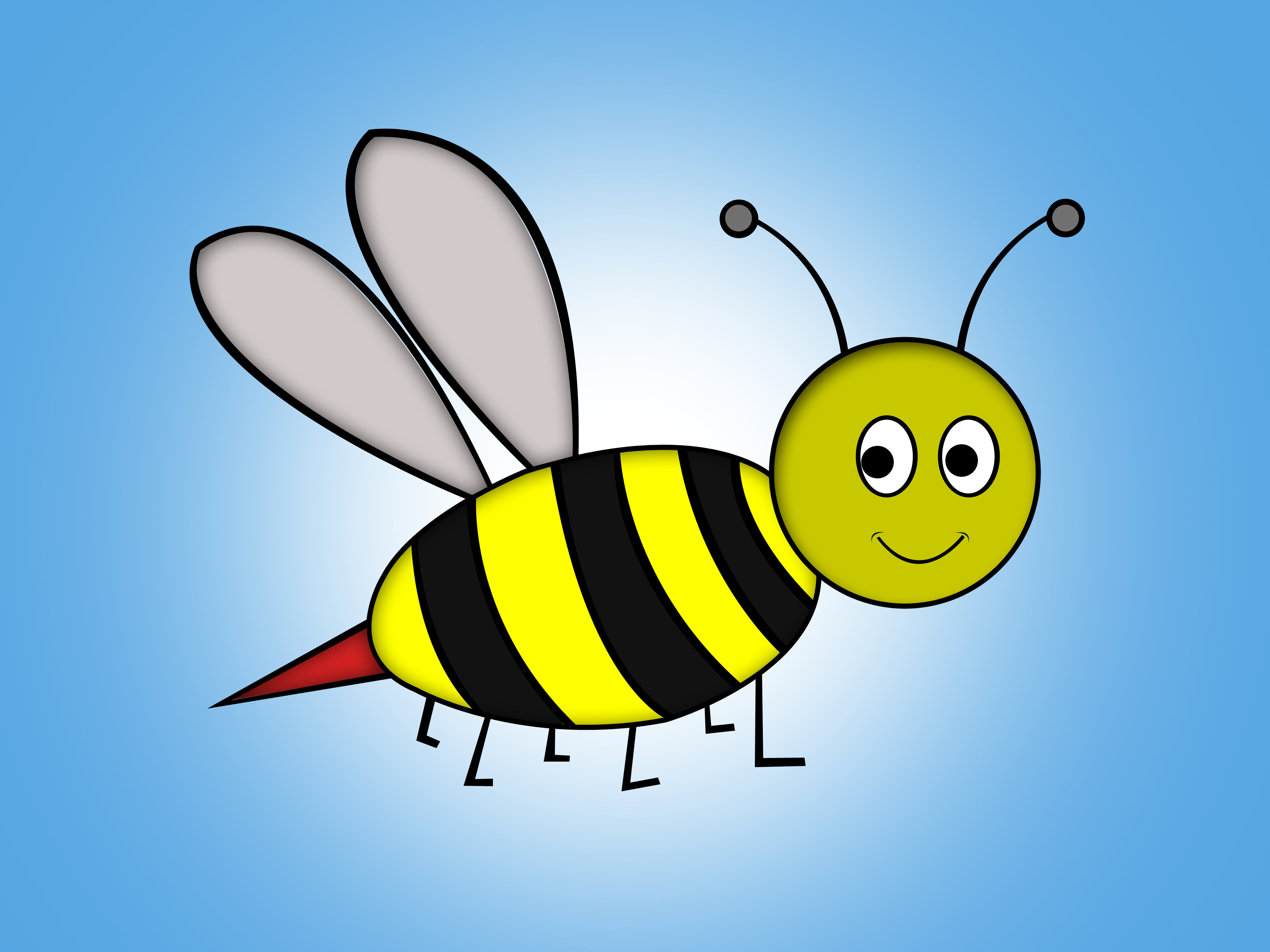 3200x2400 How To Draw A Cartoon Bee Steps - Bumble Bee Drawing Cartoon