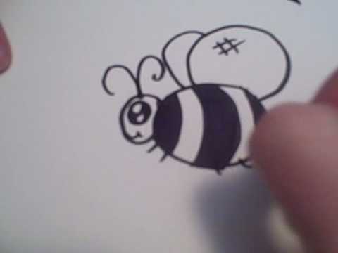 480x360 how to draw a cartoon bumble bee - Bumble Bee Drawing Cartoon