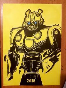 225x300 Transformers Bumblebee Movie Poster Drawing Ebay - Bumblebee Drawing Transformers