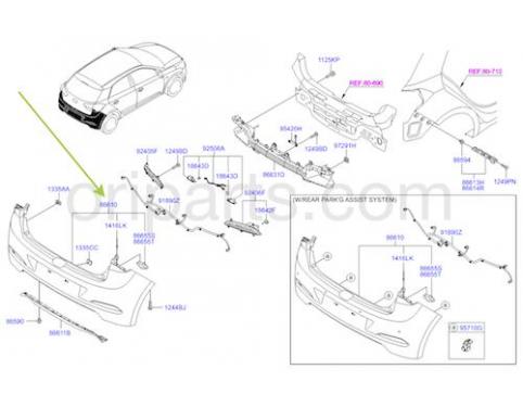 482x375 cover assy - Bumper Drawing