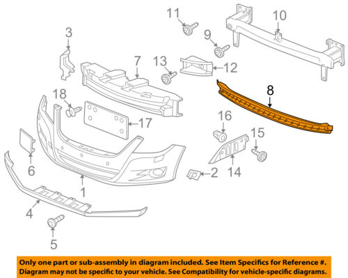 500x399 vw volkswagen oem tiguan front bumper lower cross member - Bumper Drawing