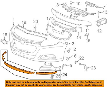 425x339 genuine gm bumper fascia air deflector, front - Bumper Drawing