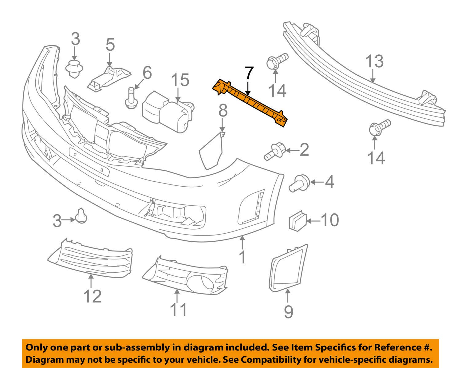 1500x1197 subaru genuine bracket - Bumper Drawing