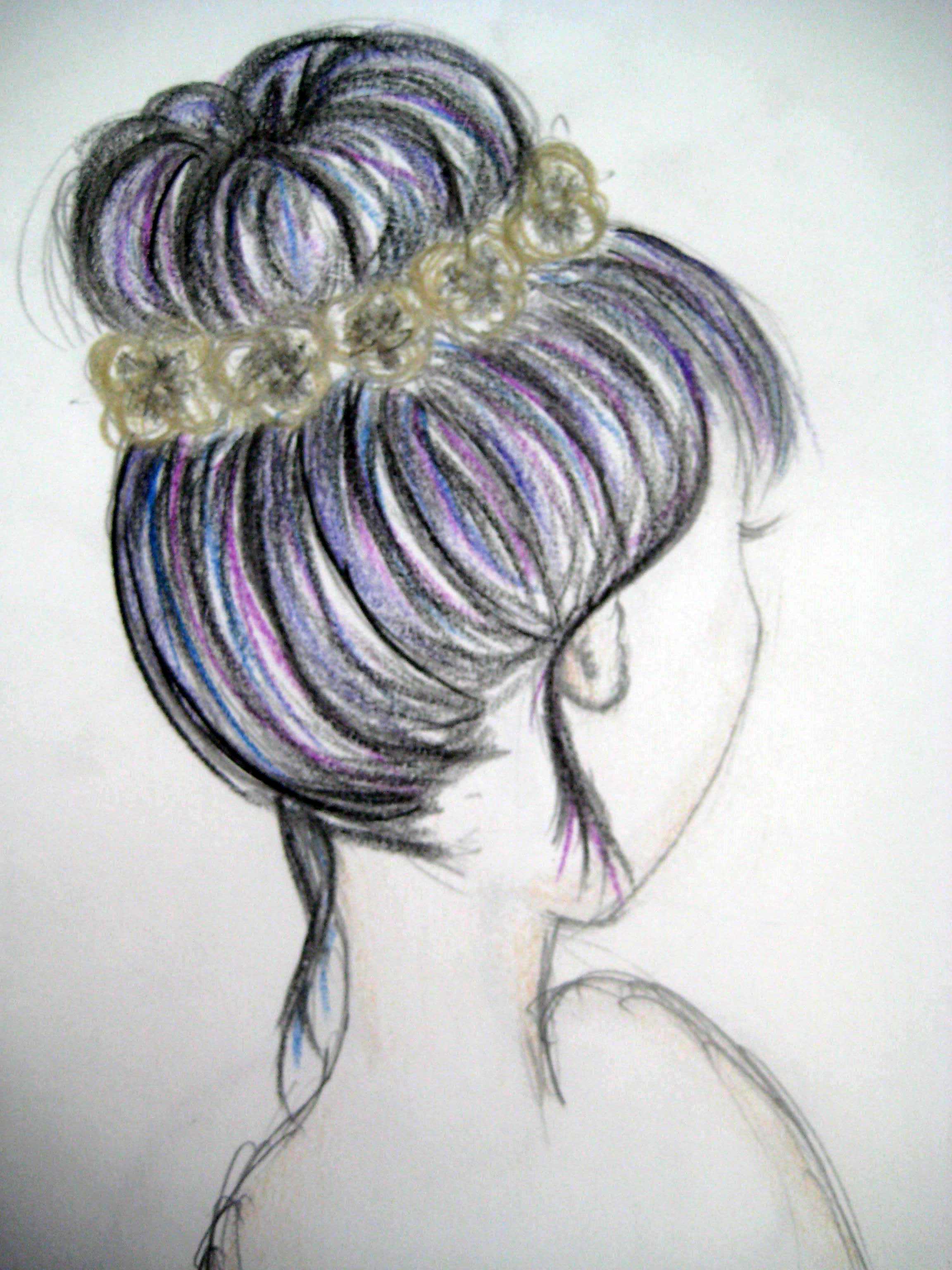 2304x3072 girl with bun drawing inkedharmonie - Bun Drawing