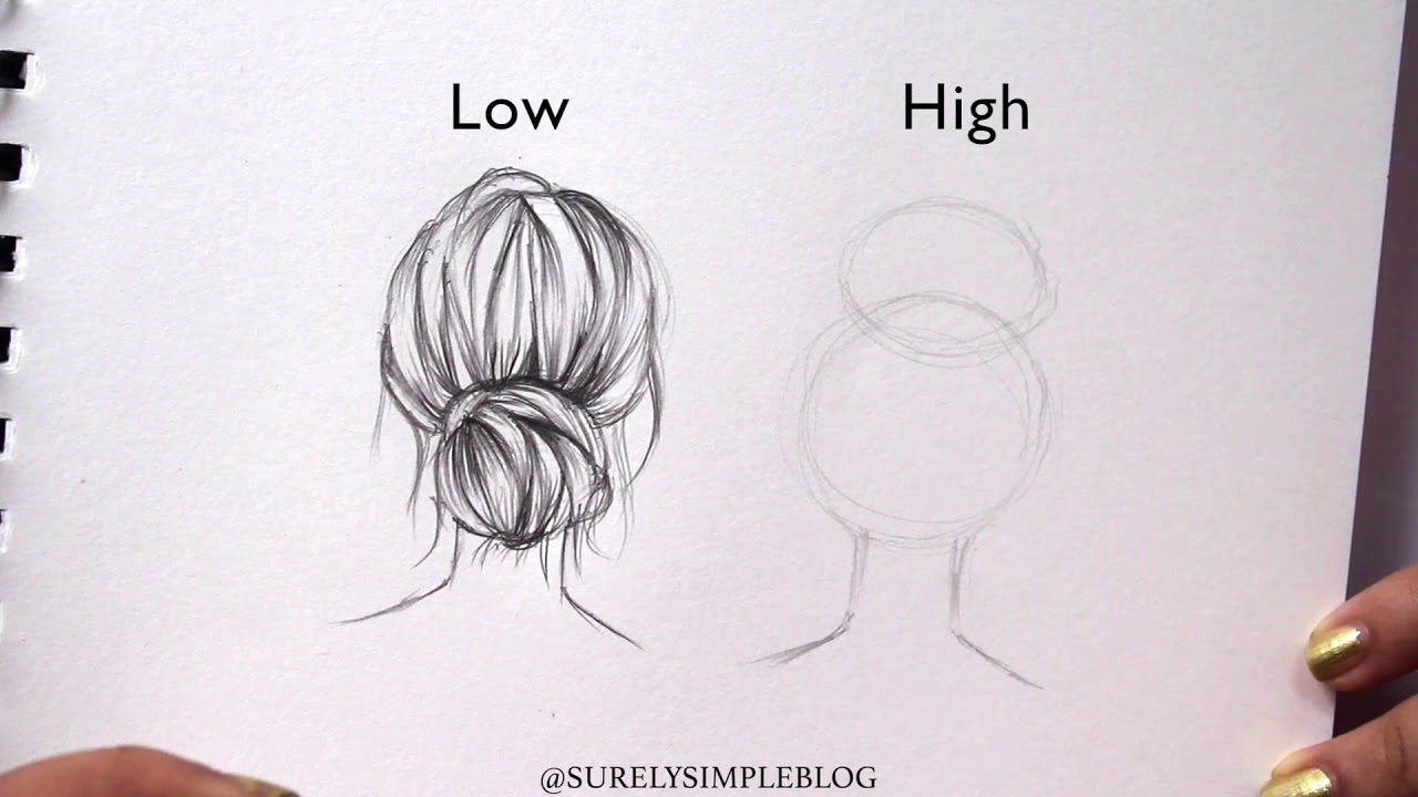 1280x720 surelysimple how to draw high vs low bun - Bun Drawing