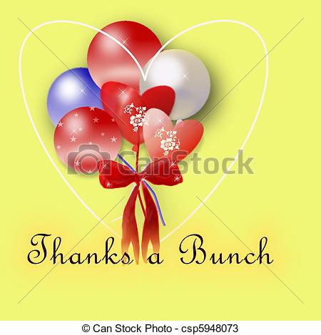 450x470 Bunch Of Balloons, Thanks Red White And Blue Balloons With A Big - Bunch Of Balloons Drawing