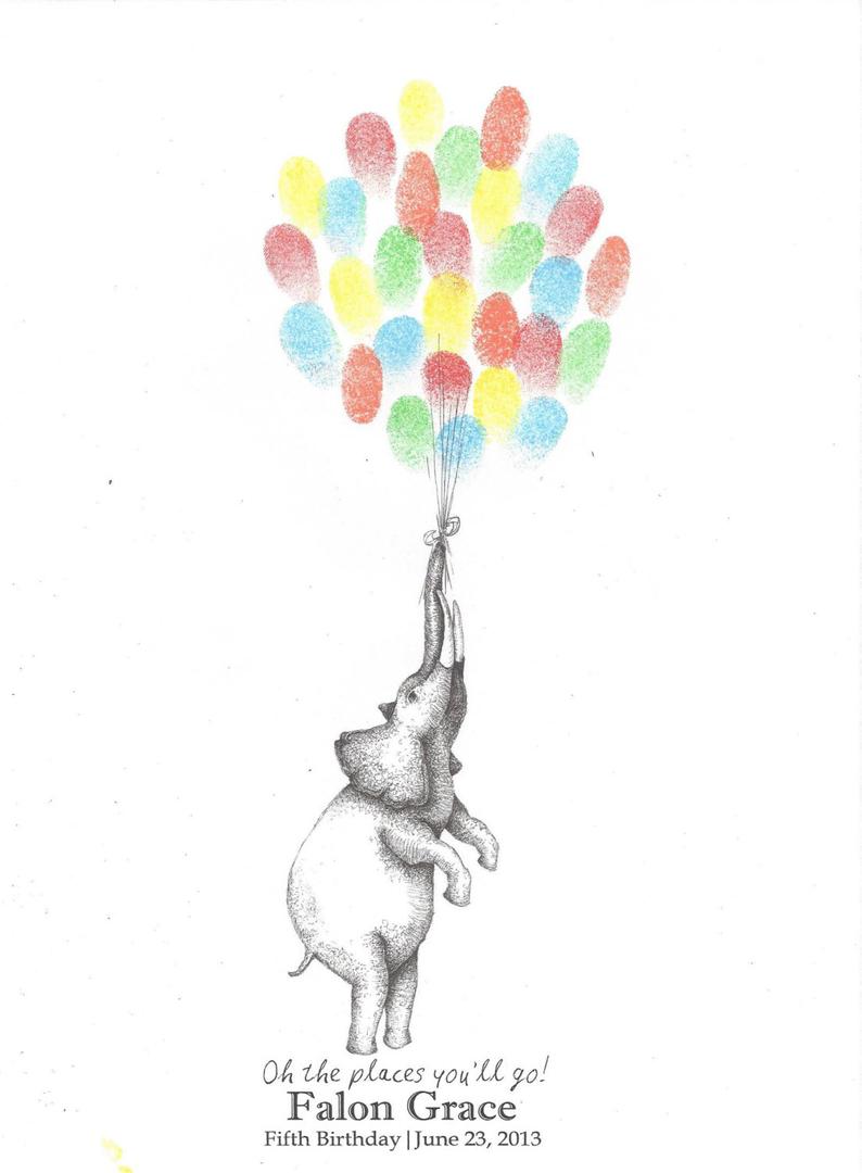 794x1080 elephant holding a bundle of balloons in his trunk etsy - Bunch Of Balloons Drawing