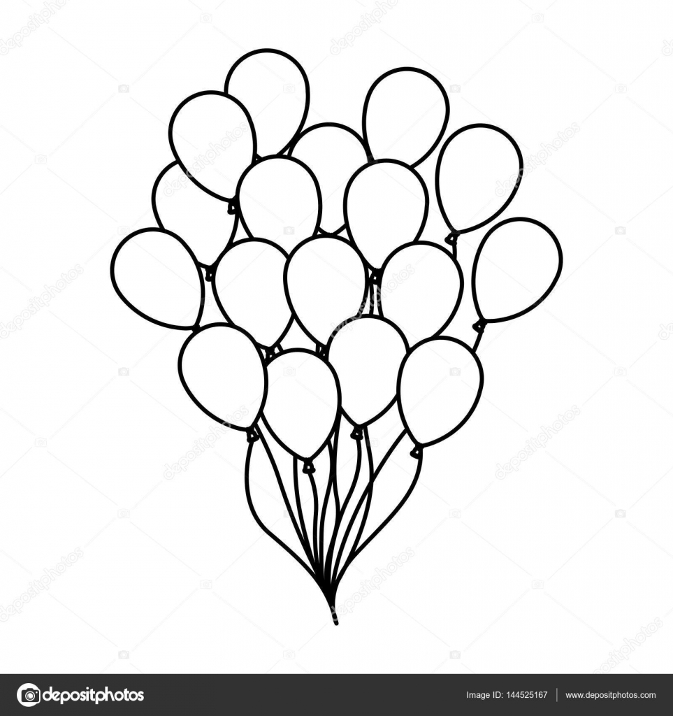 963x1024 Balloon Drawing Pen For Free Download - Bunch Of Balloons Drawing