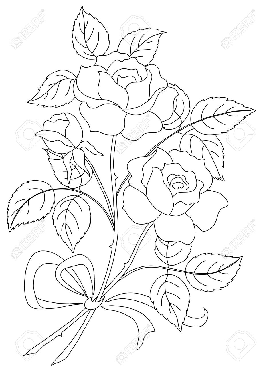 Bunch Of Flowers Drawing