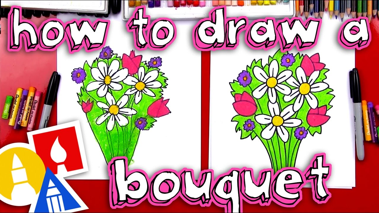 1280x720 How To Draw A Flower Bouquet - Bunch Of Flowers Drawing