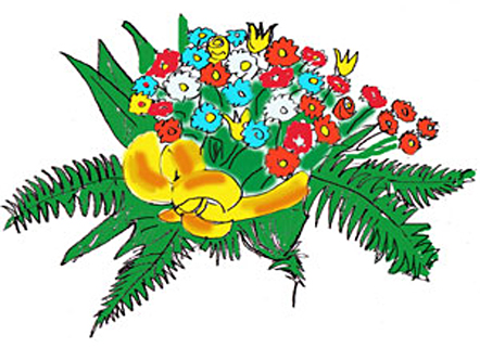 442x321 How To Draw A Flower - Bunch Of Flowers Drawing