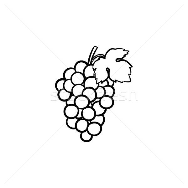 600x600 Bunch Of Grapes Hand Drawn Sketch Icon Vector Illustration - Bunch Of Grapes Drawing