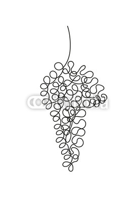 267x400 Hand Drawing Of A Bunch Of Grapes Continuous Line Illustration - Bunch Of Grapes Drawing