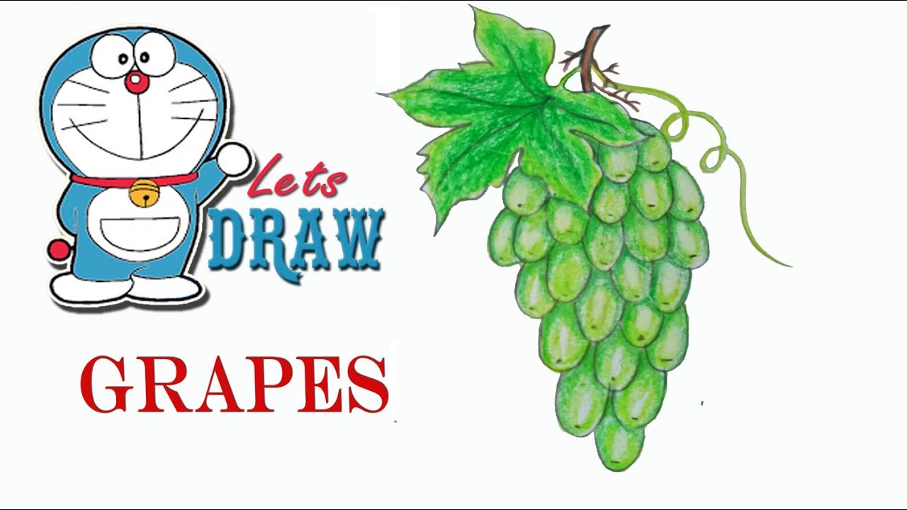 1280x720 How To Draw Grapes Step - Bunch Of Grapes Drawing