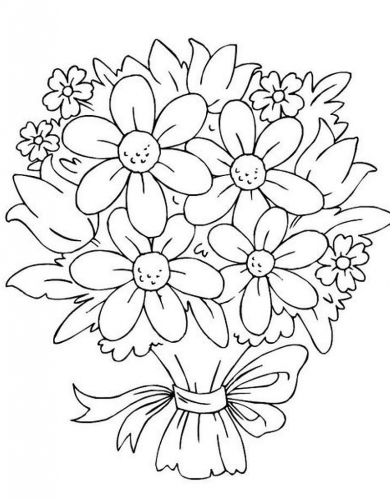 798x1024 Flowers Drawing Clip Art - Bunch Of Roses Drawing