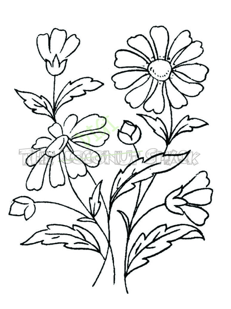 774x1035 Bouquet Of Flowers Sketch - Bunch Of Roses Drawing