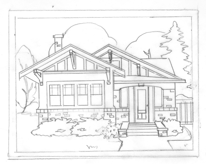 Bungalow Drawing at PaintingValley.com | Explore collection of Bungalow ...