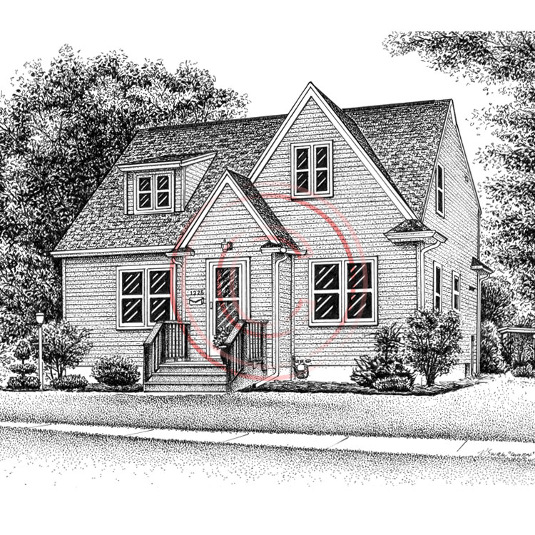 Bungalow House Drawing