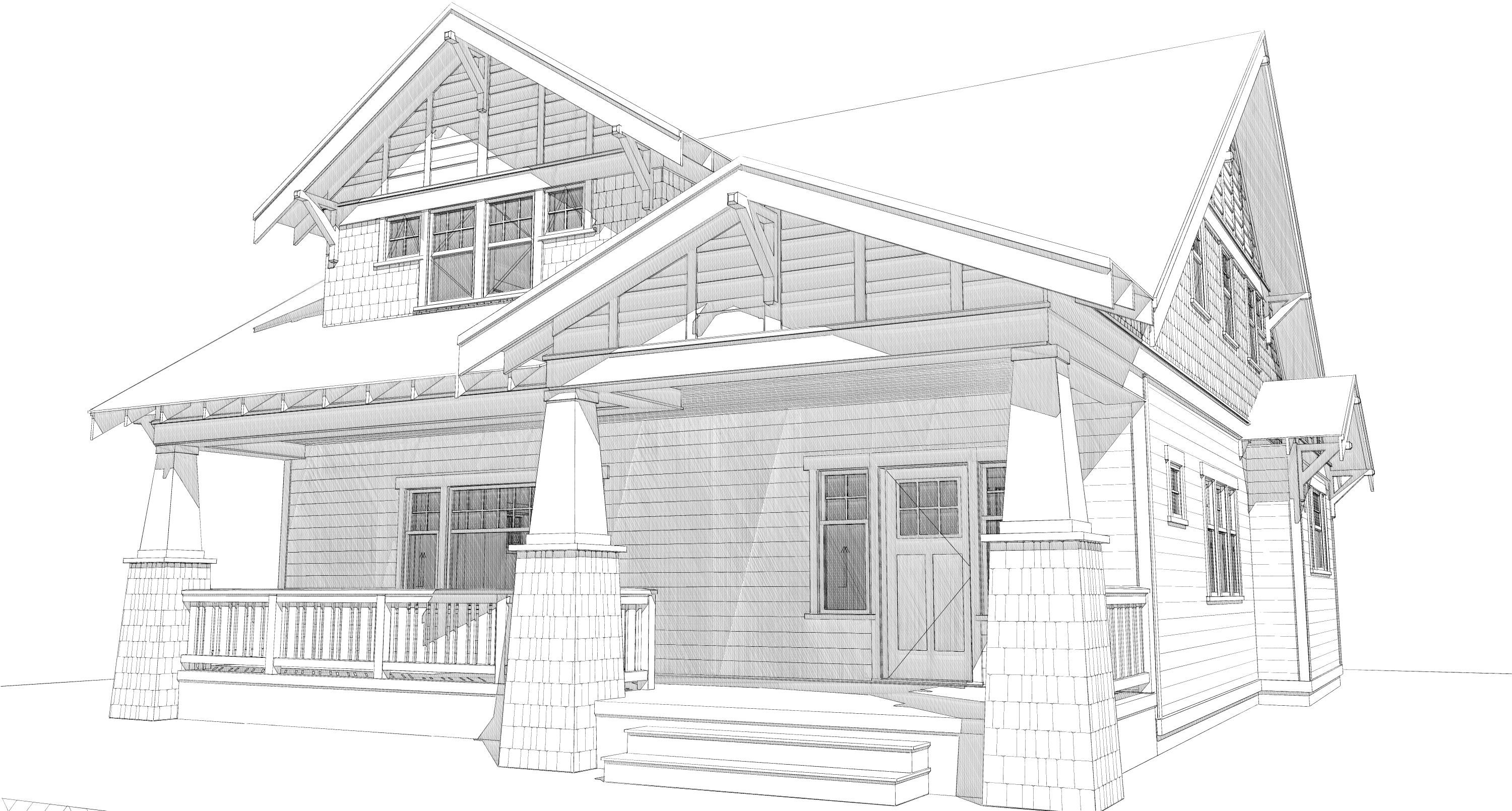 Bungalow Sketch Drawing - erposanocomiendoyjugando