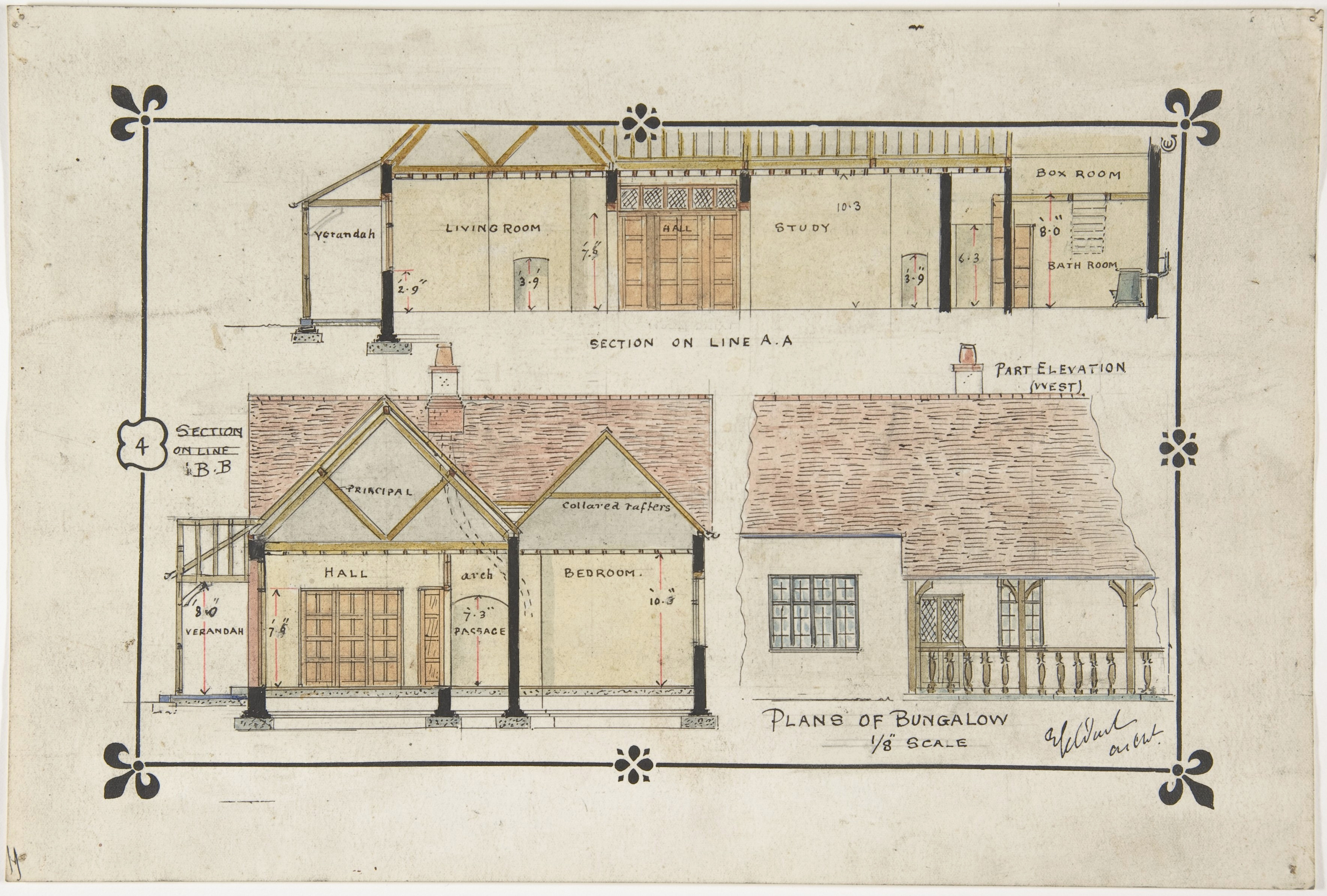 3537x2389 living room elevation drawing luxury bungalow elevation drawing - Bungalow Elevation Drawing