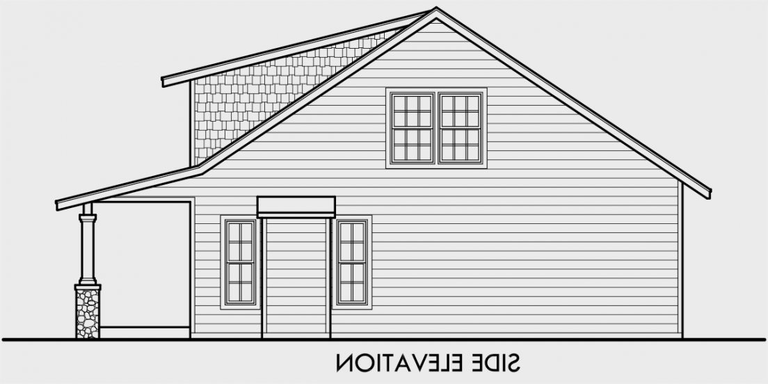 1104x552 Picture Of House Side Elevation View For Bungalow House - Bungalow Elevation Drawing