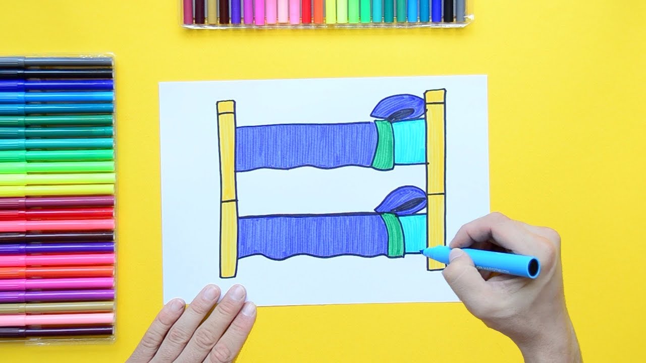 1280x720 How To Draw A Bunk Bed - Bunk Bed Drawing