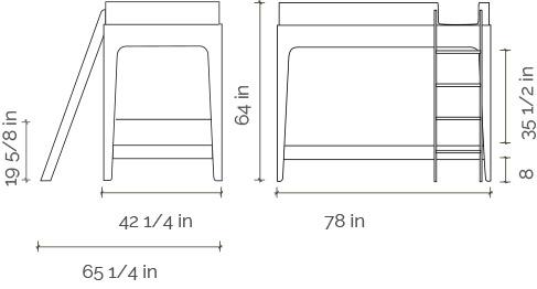 487x262 perch twin bunk bed - Bunk Bed Drawing