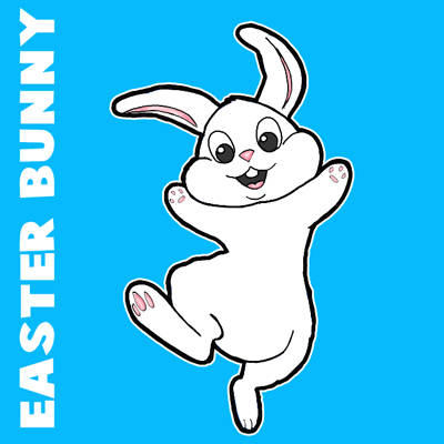 400x400 How To Draw The Easter Bunny Step - Bunny Drawing For Kids