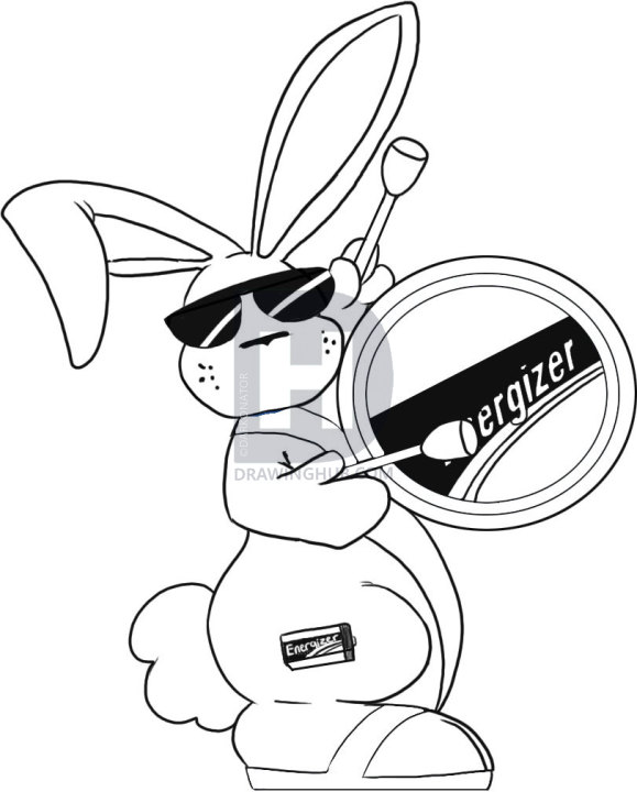 579x720 How To Draw The Energizer Bunny, Step - Bunny Drawing Images
