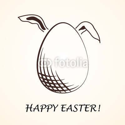 400x400 Hand Drawn Easter Egg With Bunny Ears Buy Photos Ap Images - Bunny Ears Drawing