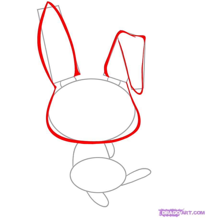 860x912 How To Draw Easter Bunny, Step - Bunny Ears Drawing