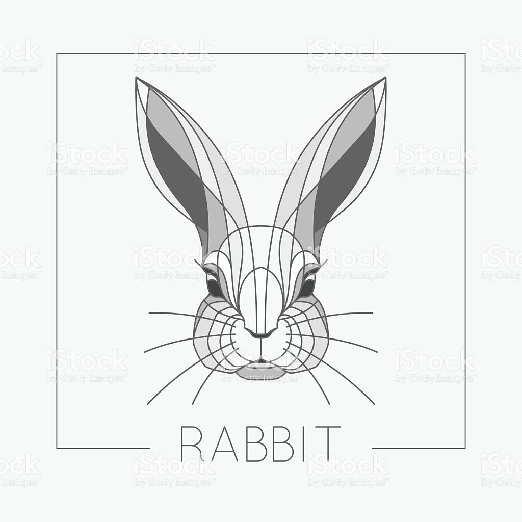 1024x1024 Rabbit Drawing Abstract And Abstract Rabbit Bunny Head Emblem Icon - Bunny Head Drawing