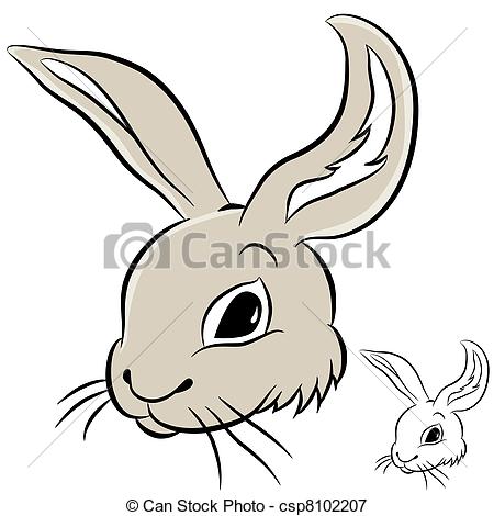 450x470 Rabbit Head An Image Of A Rabbit Head - Bunny Head Drawing