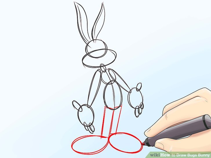 728x546 How To Draw Bugs Bunny - Bunny Line Drawing