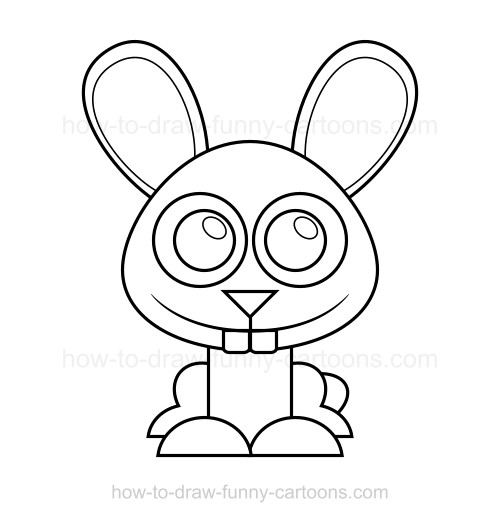 500x522 How To Draw A Bunny - Bunny Line Drawing
