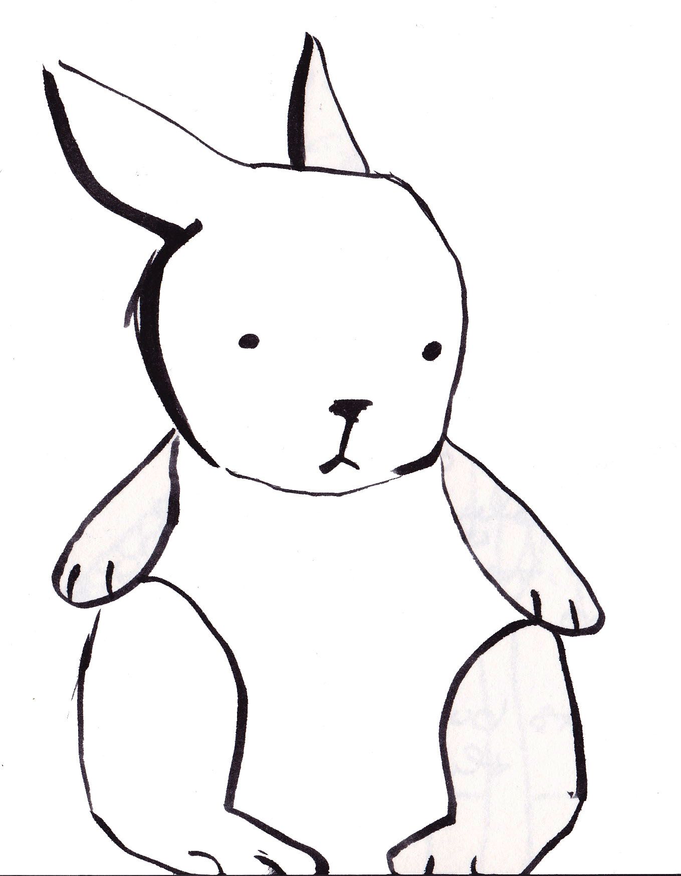 1359x1748 Simple Line Drawing Rabbit Mimi's Room Drawings, Simple Line - Bunny Line Drawing