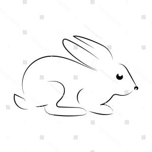 300x300 Abstract Line Drawing Of Rabbit Head Vector Lazttweet - Bunny Line Drawing
