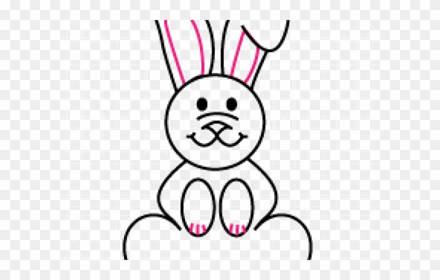 880x560 Drawn Bunny Outline - Bunny Outline Drawing