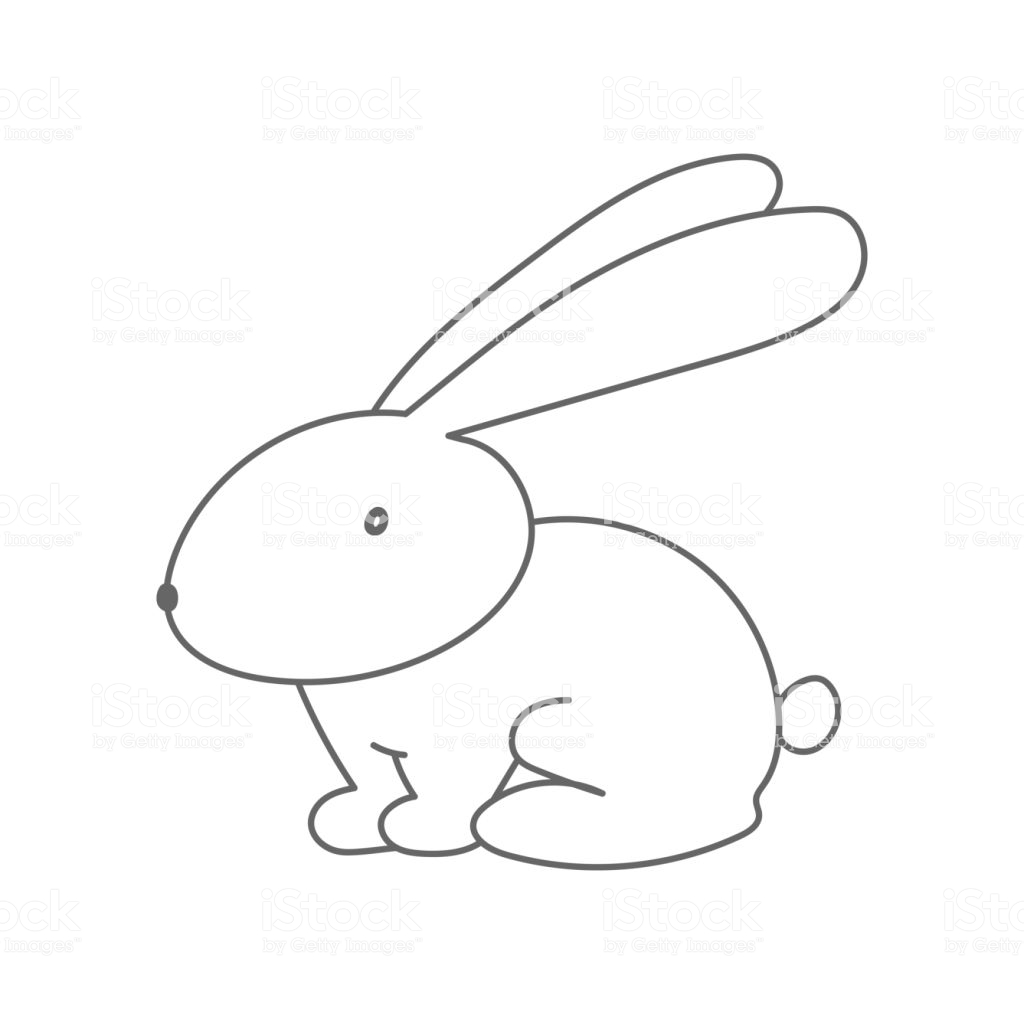Рисунок кролика силуэт карандашом