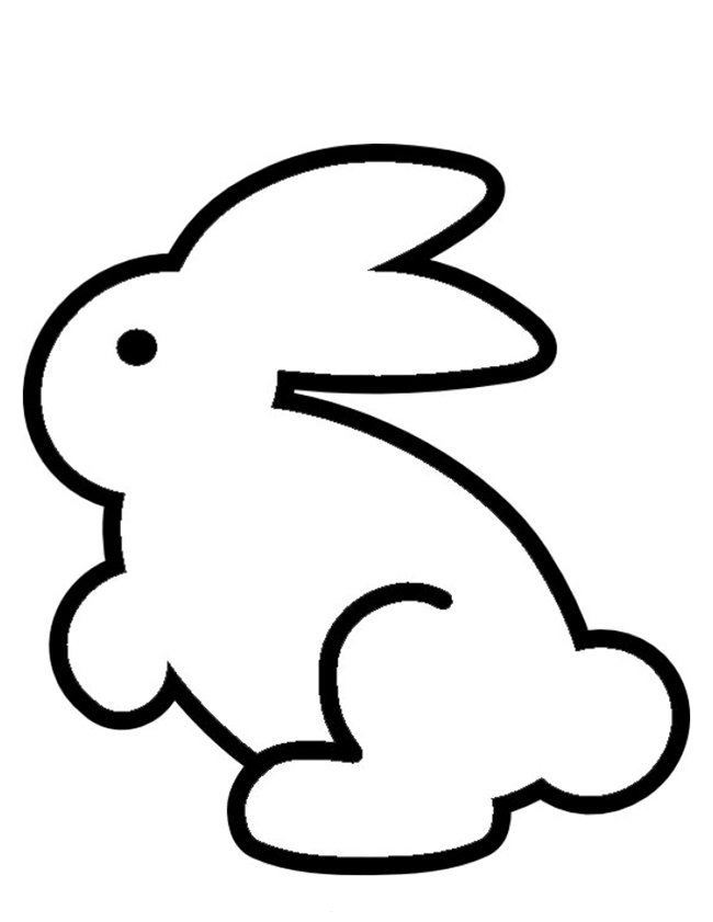 650x841 Rabbit Shape Templates And Crafts Colouring Pages Free - Bunny Outline Drawing